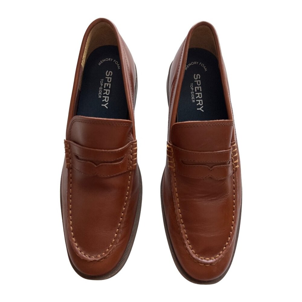 Sperry Men's Brown Leather Penny Loafers - Picture 4 of 8